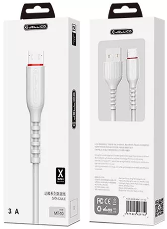 Кабель Jellico MT-10 USB-A - micro USB 15w 3a 1м cable White - фото 3