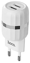 Сетевое зарядное устройство Hoco C41A Wisdom 2.4a 2xUSB-A ports charger white - фото Сетевое зарядное устройство Hoco C41A Wisdom 2.4a 2xUSB-A ports charger white