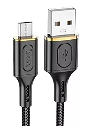 Кабель Hoco X95 Goldentop USB-A - micro USB 12w 2.4a 1м cable Black - фото Кабель Hoco X95 Goldentop USB-A - micro USB 12w 2.4a 1м cable Black
