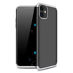 Чехол LikGus GKK 360 градусов (opp) для Apple iPhone 12 (6.1") Черный / Серебряный