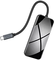 Мультипортовый USB Type-C хаб Hoco HB15 Easy Show USB-C -> 3xUSB 3.0, 1xHDMI 1xPD Gray - миниатюра 5
