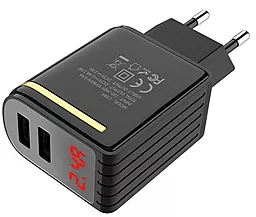 Сетевое зарядное устройство Hoco С39А Enchanting Charger 2 USB 2.4A Black (C39A) - миниатюра 4
