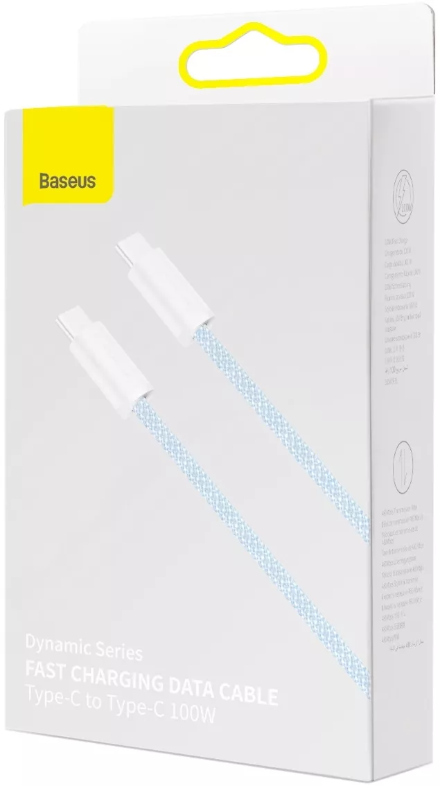 Кабель Baseus Dynamic USB Type-C - Type-C 100w 5a 1м PD cable Blue (CALD000203) - фото 6