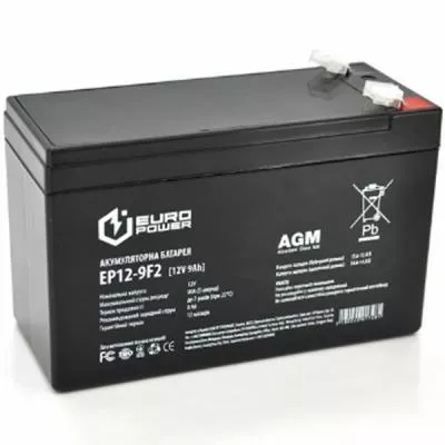 Аккумуляторная батарея EuroPower 12V 9Ah (EP12-9F2) - фото 1