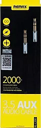Аудио кабель Remax AUX mini Jack 3.5mm M/M Cable 2 м black (RL-L200) - миниатюра 2