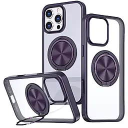 Чохол Epik TPU+PC Metal Ring with MagSafe для Apple iPhone 16 Pro Max Dark Purple - фото Чохол Epik TPU+PC Metal Ring with MagSafe для Apple iPhone 16 Pro Max Dark Purple