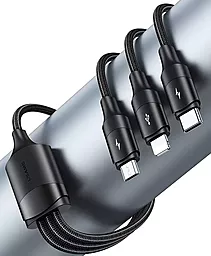 Универсальный кабель Usams U73 3-in-1 USB-A to Type-C/Lightning/micro USB 15w 3a 1.2м сable Black - миниатюра 4 Универсальный кабель Usams U73 3-in-1 USB-A to Type-C/Lightning/micro USB 15w 3a 1.2м сable Black - миниатюра 4