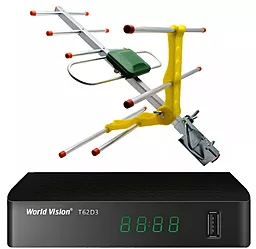 Комплект цифрового ТВ World Vision T62D3 + Антенна Eurosky ES-003 - фото Комплект цифрового ТВ World Vision T62D3 + Антенна Eurosky ES-003