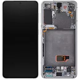 Дисплей Samsung Galaxy S21 G991 з тачскріном і рамкою, сервісний оригінал, White