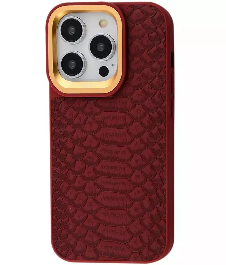 Чохол Kajsa Snake Pattern для Apple iPhone 14 Pro Max  Burgund - фото 1