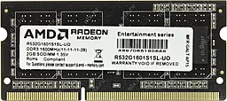 Оперативна пам'ять для ноутбука AMD DDR3L 2GB 1600Mhz (R532G1601S1SL-UO)