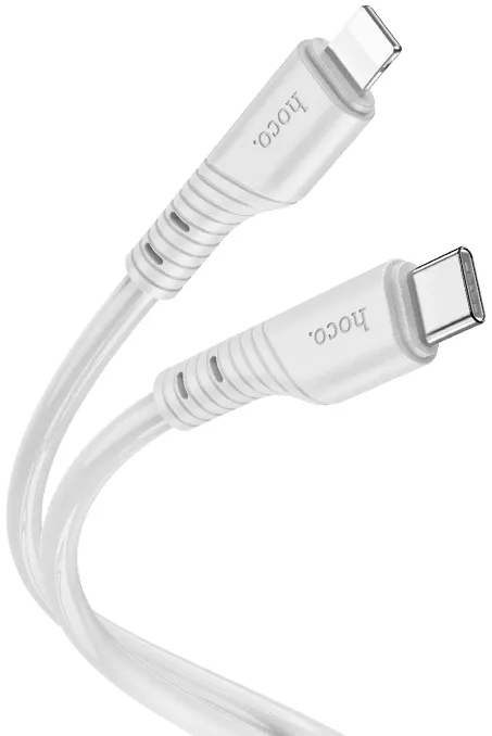 Кабель Hoco X97 Crystal Silicone USB Type-C - Lightning 20w 3a 1м PD сable Gray - фото 2