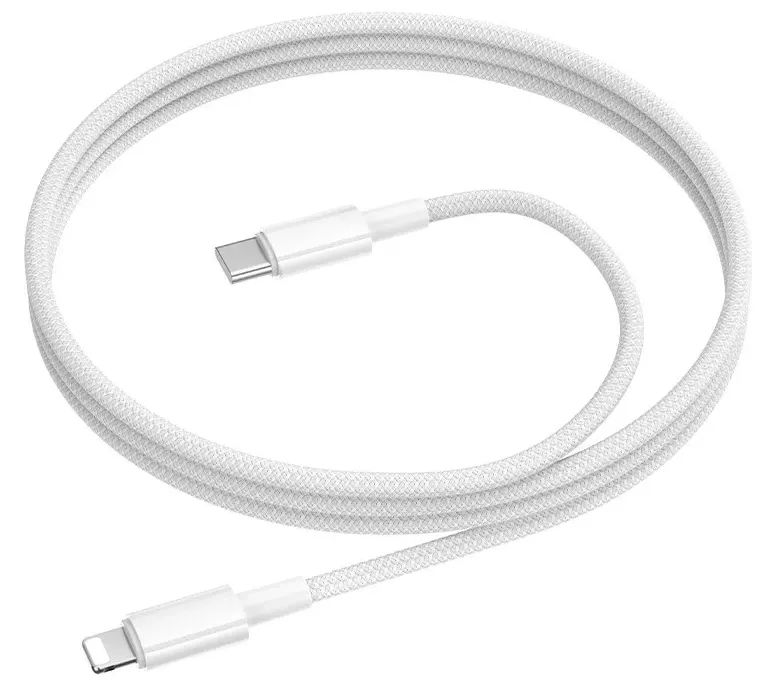 Кабель Borofone BX117 Source USB Type-C - Lightning 27w 3a 1м PD сable White - фото 3