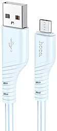 Кабель Hoco X97 Crystal Silicone USB-A - micro USB 12w 2.4a 1м cable Blue