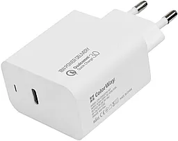 Сетевое зарядное устройство ColorWay 18w PD USB-C home charger white (CW-CHS022PD-WT)