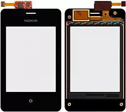 Сенсор (тачскрин) Nokia Asha 502 Dual Sim with frame Black - фото Сенсор (тачскрин) Nokia Asha 502 Dual Sim with frame Black