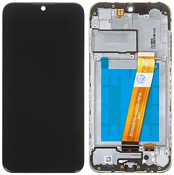 Дисплей Samsung Galaxy A01 A015, Galaxy M01 M015 (вузький роз'єм) з тачскріном і рамкою, оригінал, Black