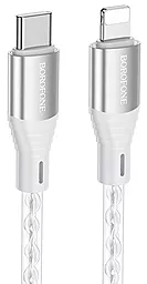 USB PD Кабель Borofone BX96 Ice Crystal Silicone 27W 3A USB Type-C - Lightning Cable Gray