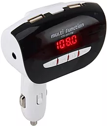 FM-трансмітер EasyLife H21 2.4a 2xUSB-A ports car charger black/white