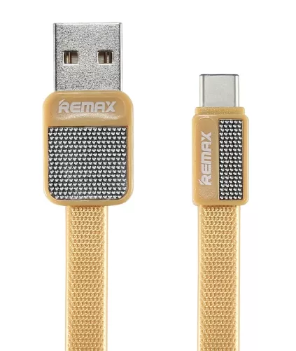 Кабель Remax RC-044a Platinum USB-A - Type-C 12w 2.4a 0.8м cable Gold - фото 1