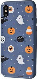 Чехол Wave Fancy Ghosts and pumpkins Apple iPhone X, iPhone XS Dark Blue