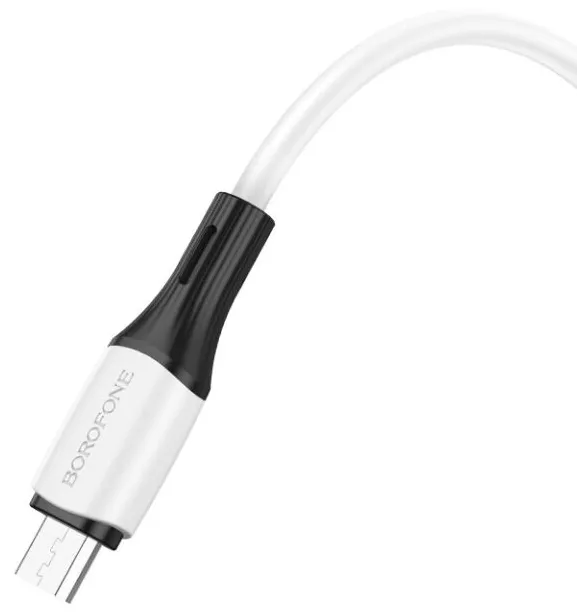 Кабель Borofone BX79 Silicone USB-A - micro USB 12w 2.4a 1м cable White - фото 2