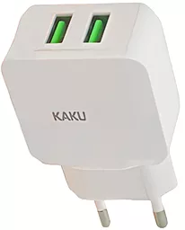Сетевое зарядное устройство iKaku 10W 2xUSB-A 2.4A White (KSC-408-OUQI) - миниатюра 2