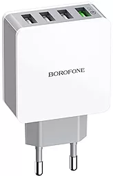 Мережевий зарядний пристрій з швидкою зарядкою Borofone BA43A Bountiful 18w QC3.0 4xUSB-A ports charger white