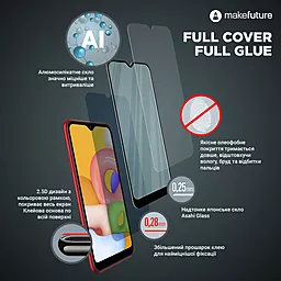 Защитное стекло MAKE Full Cover Full Glue для Samsung A225 A22 Clear (MGFSA22) - миниатюра 5