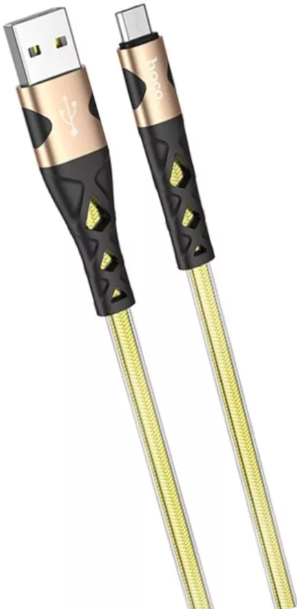 Кабель Hoco U105 Treasure Jelly USB-A - micro USB 12w 2.4a 1.2м cable Gold - фото 1
