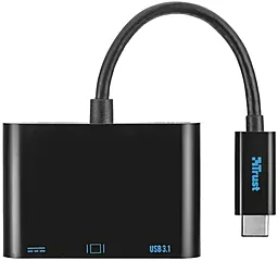 Мультипортовий USB-A хаб Trust Multiport Adapter USB-C -> USB3.1/USB-C/HDMI Black (21260) - мініатюра 2
