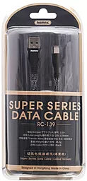 Кабель USB Remax Super micro USB Cable Black (RC-139m) - миниатюра 3