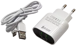Сетевое зарядное устройство EasyLife 2.4a 2xUSB-A ports charger white - миниатюра 2