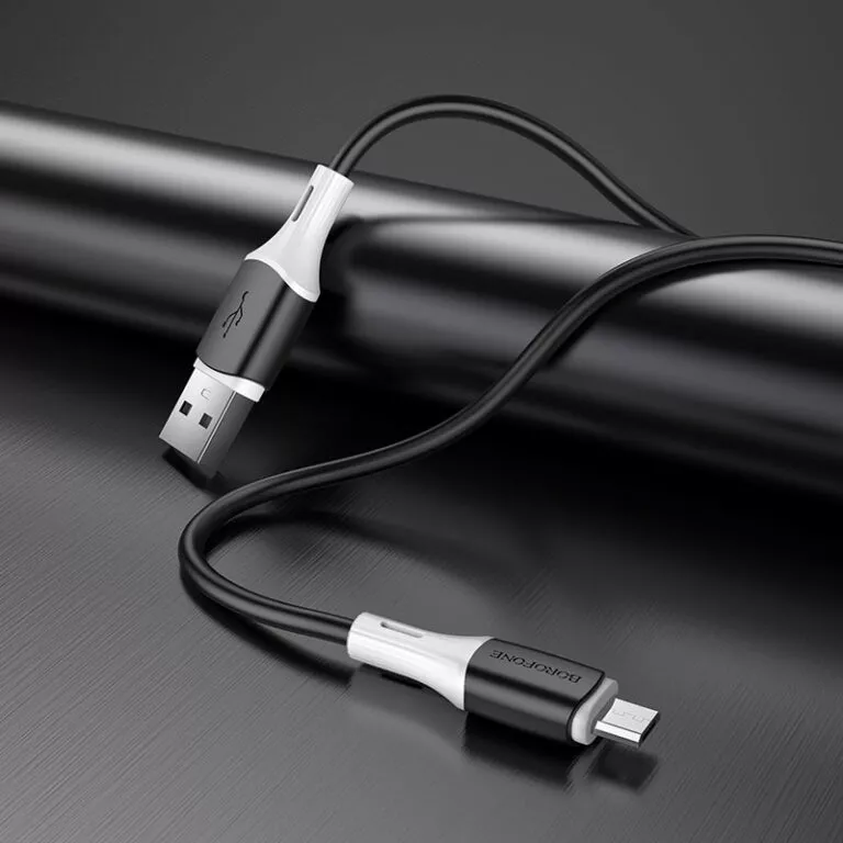 Кабель Borofone BX79 Silicone USB-A - micro USB 12w 2.4a 1м cable Black - фото 4