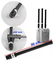 Антенна всенаправленная, 720-850 MHz, 50W, 2-5 dBi, d-20 mm, 30 см, N-J - фото Антенна всенаправленная, 720-850 MHz, 50W, 2-5 dBi, d-20 mm, 30 см, N-J
