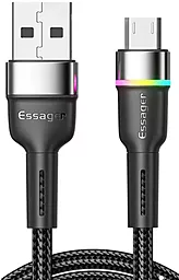 USB Кабель Essager 12w 2.4a 2m micro USB cable black (EXCM-XCDA01)