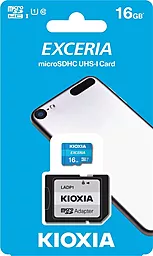 Карта пам'яті Kioxia microSDHC 16GB Exceria Class 10 UHS-I U1 + SD-адаптер (LMEX1L016GG2)