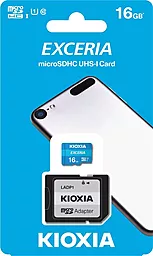 Карта пам'яті Kioxia microSDHC 16GB Exceria Class 10 UHS-I U1 + SD-адаптер (LMEX1L016GG2) - фото Карта пам'яті Kioxia microSDHC 16GB Exceria Class 10 UHS-I U1 + SD-адаптер (LMEX1L016GG2)