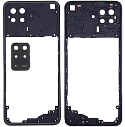 Рамка корпуса Oppo A94 4G / Reno 5 Lite со стеклом камеры Fluid Black - фото Рамка корпуса Oppo A94 4G / Reno 5 Lite со стеклом камеры Fluid Black