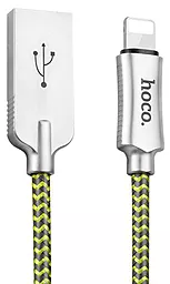Кабель USB Hoco U10 Zinc Alloy Reflective Braided Lightning Cable 1.2M Green