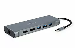 Мультипортовый USB Type-C хаб (концентратор) Cablexpert 8-in-1 4xUSB 3.0 1xUSB Type-C 1xHDMI 1xSD/TF 1xAUX 3.5мм 1xVGA 1xDisplayPort 1xRJ45 (A-CM-COMBO8-01) - миниатюра 2