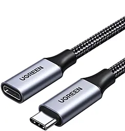 Кабель (шлейф) Ugreen USB3.1 Type-C - Type-C M/F 1м чёрный (30205) - фото Кабель (шлейф) Ugreen USB3.1 Type-C - Type-C M/F 1м чёрный (30205)