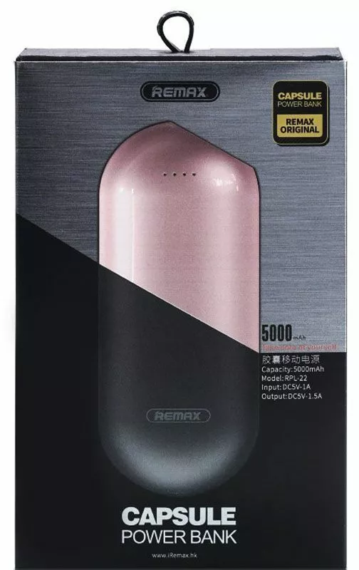 Повербанк Remax Capsule RPL-22 5000 mah Rose Gold - фото 3