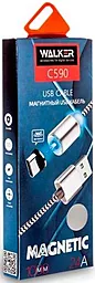 Кабель Walker C590 Magnetic USB-A - micro USB 12w 2.4a 1м cable Silver - миниатюра 2 Кабель Walker C590 Magnetic USB-A - micro USB 12w 2.4a 1м cable Silver - миниатюра 2
