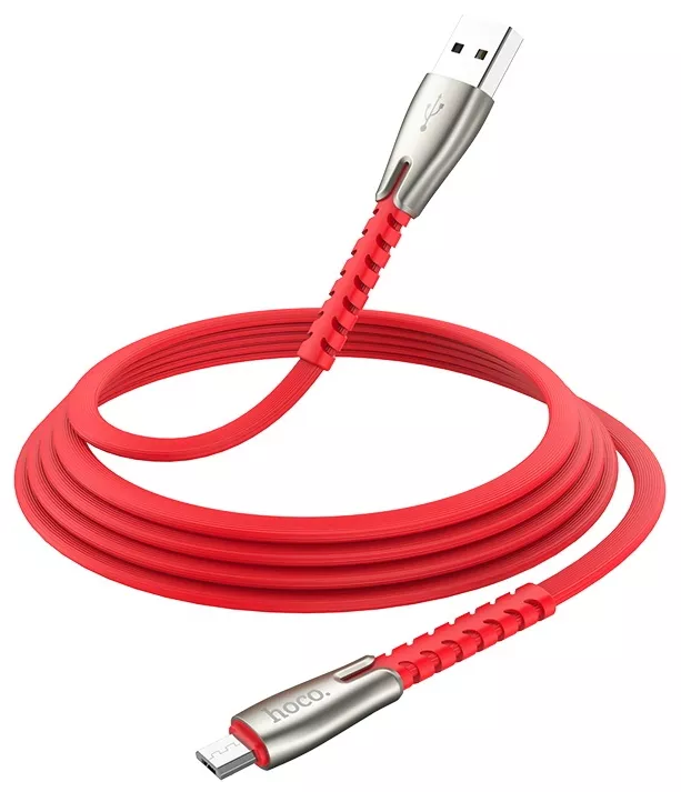 Кабель Hoco U58 Core USB-A - micro USB 12w 2.4a 1.2м cable Red - фото 2