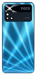 Задняя крышка корпуса Xiaomi Poco X4 Pro 5G со стеклом камеры Laser Blue