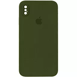 Чохол Silicone Case Full Camera Square для Apple iPhone X, iPhone XS Dark Olive