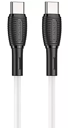Кабель Borofone BX86 Advantage Silicone USB Type-C - Type-C 60w 3a 1м PD cable White - фото Кабель Borofone BX86 Advantage Silicone USB Type-C - Type-C 60w 3a 1м PD cable White