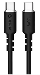 USB PD Кабель Veron CC07 Silicon 100w 5a 2m USB Type-C - Type-C cable black