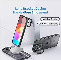 Чехол Rock Guard Foldable Bracket with Magsafe для Apple iPhone 15 Titanium Black - миниатюра 3 Чехол Rock Guard Foldable Bracket with Magsafe для Apple iPhone 15 Titanium Black - миниатюра 3